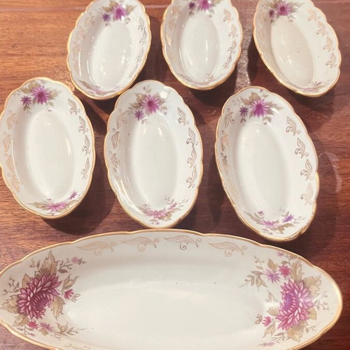 Antique Russian porcelain meze set like new, 7 pieces