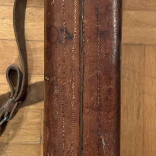 Leather gun case used leg of mutton type handmade