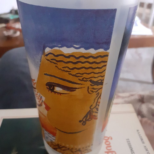 Water glasses with Stathopoulos and Sperantzas prints, like new