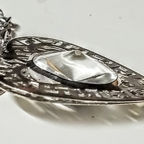 Heart pendant with crystal like new, silver steel
