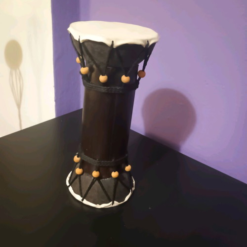 Handmade wooden decorative doumbek like new from India