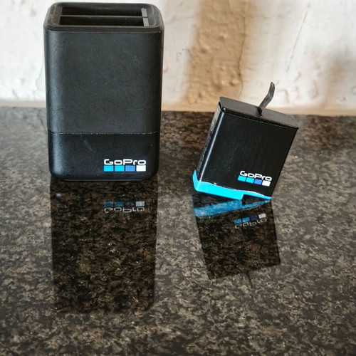 GoPro HERO 7 Black used with extra battery, dual charger, Lowepro case and accessories