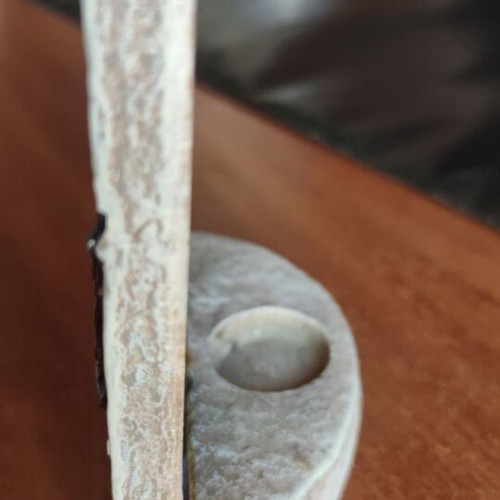 Decorative table candle holder with embossed cross, like new