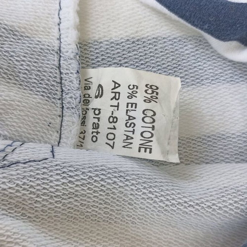 Cotton Capri Pants for Women used, white and blue stripes, size M