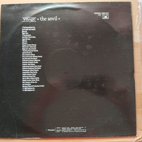 Visage The Anvil LP used, electronic genre