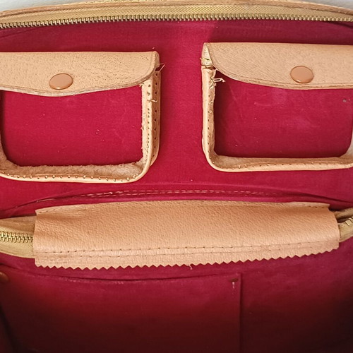 Vintage authentic leather shoulder bag hard case for camera