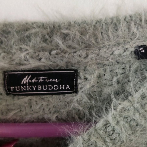 Funky Buddha sweater like new, fluffy, turquoise, size S