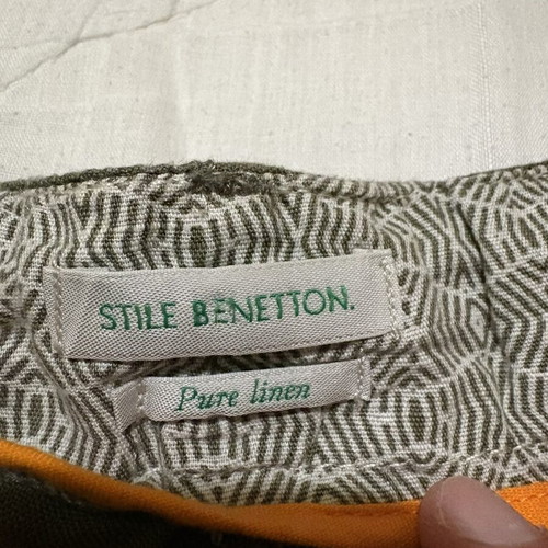 Benetton linen bermuda shorts, khaki, size L
