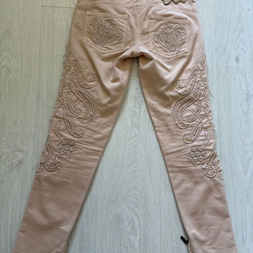 Just Cavalli Womens Vintage Paisley Floral Applique Jeans XS