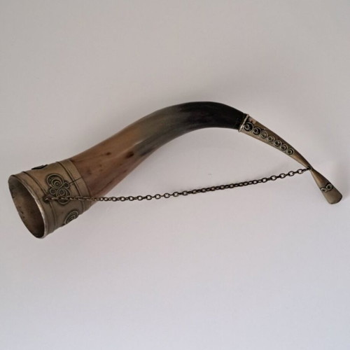 Drinking horn vintage, approx. 40cm length