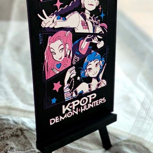 KPop Demon Hunters embossed poster new