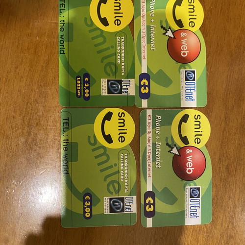 Phone cards like new, set of 4 different