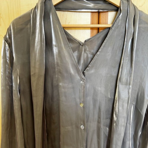 Zara Silver Shiny Shirt Like New, Size Small