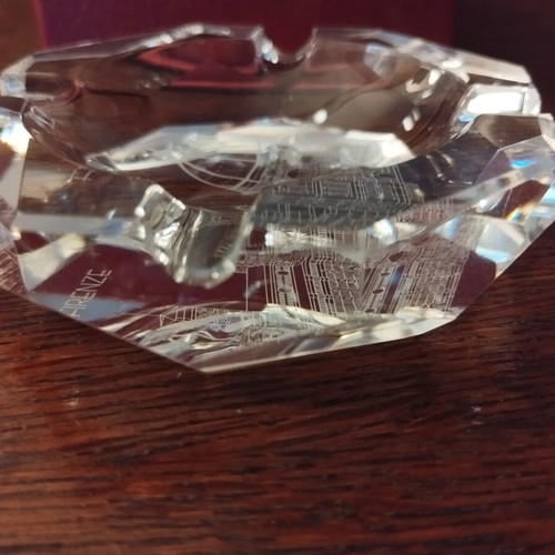 Crystal ashtray Firenze with Duomo engraving, new