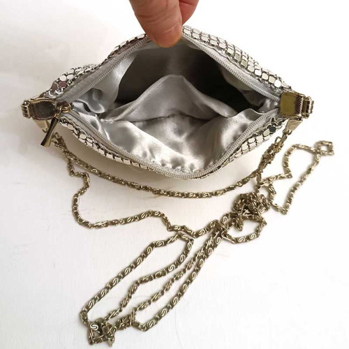 Metallic bag new with long and short chain