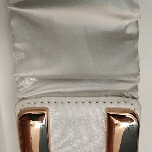 Satin belt off-white elastic with gold buckle like new adjustable