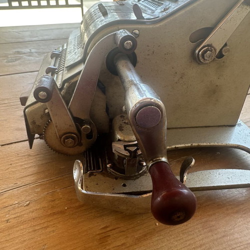 Olympia WeekAG Mechanical Calculator used, 1950s collectible
