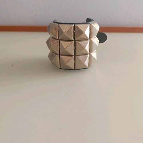 Studded cuff bracelet like new, black and silver