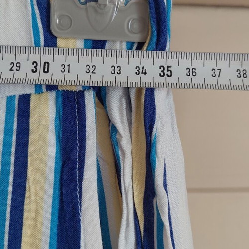 Cotton pants loose straight line size M, like new, blue and yellow