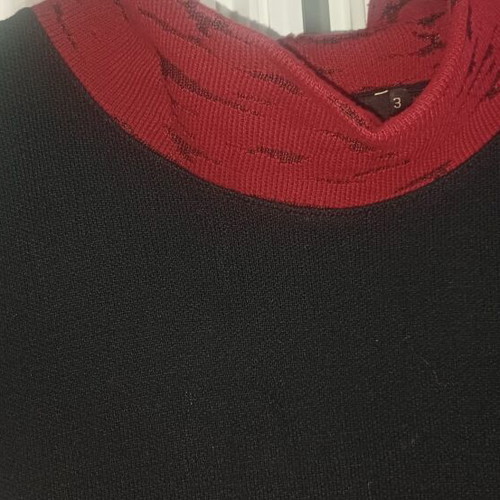 Knit dress Figaro used, black and red, size 3