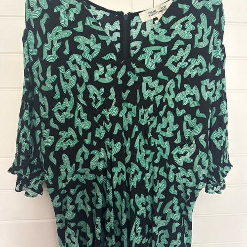 Jemma dress Diane Von Furstenberg new, black and green midi