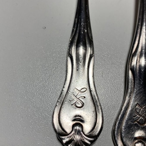 Art Deco Silver-Plated Forks used, set of 6 with hallmarks