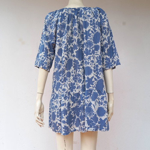 Mini cotton dress with very wide fit