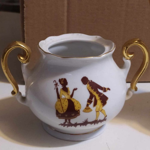 Zajecar porcelain serving set used, 1960s, gilded