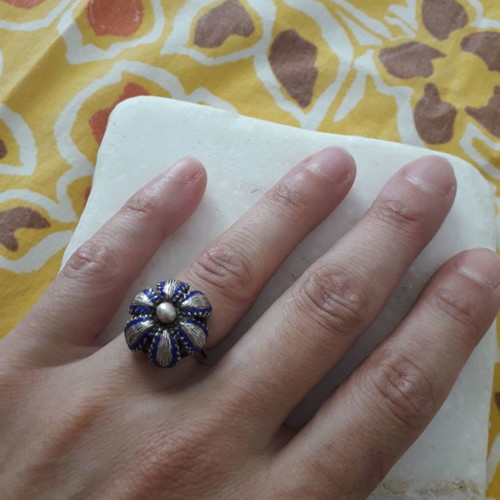 Silver ring vintage used with hallmark