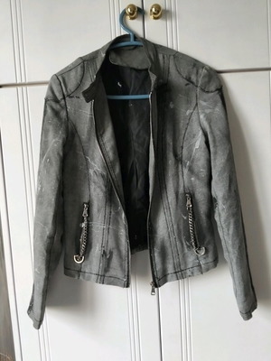 Women's fabric jacket like new, black and gray, size S