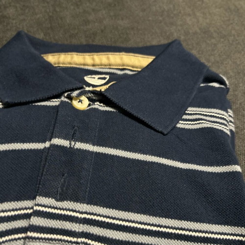 Timberland men's striped short-sleeve polo blue navy like new