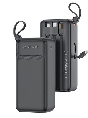XO PR280 Powerbank 30000mAh с 4 вградени кабела нов