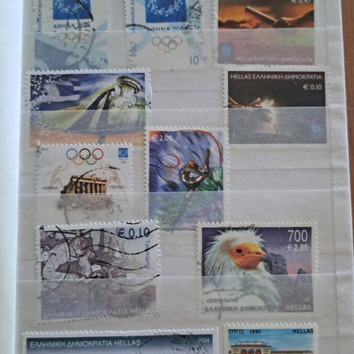Greek Stamp Collection Album used, approx. 80 pieces