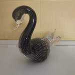 FM Konstglas vintage crystal swan with Fumato technique