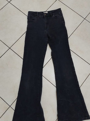 Bershka women's flare jeans used, black and gray, size S