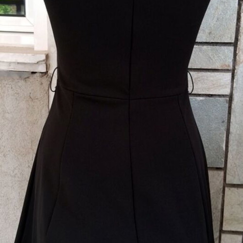 Black Sleeveless Mini Dress Skater Fit-and-Flare Like New