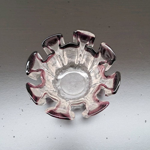 Glass bowl with bicolor effect like new