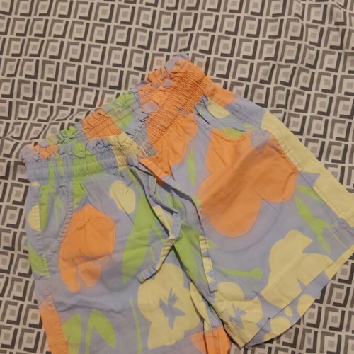 Grata summer set for girls with shorts, multicolored