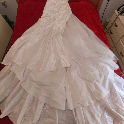 Demetrios wedding dress new, white, size M 38 10 with handmade corset