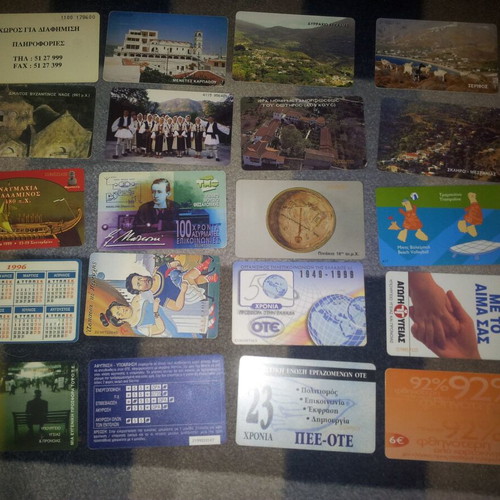 Phone cards used, pack of 20 pieces