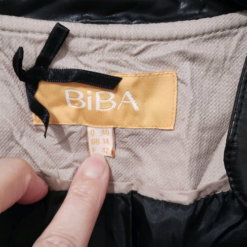 Biba blazer like new with eco leather and biker style, size L
