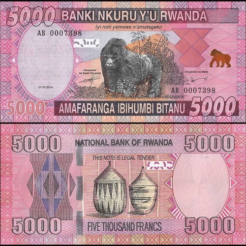 Ρουάντα 5.000 Francs 2014 τραπεζογραμμάτιο καινούργιο