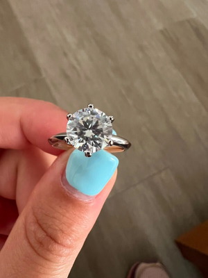 2CT Round Cut Solitaire Moissanite Ring VVS1/D GRA Certified 925 Sterling Silver