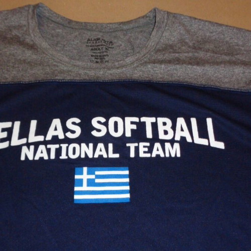 Hellas Softball National Team Training T-Shirt XL like new, blue and gray
