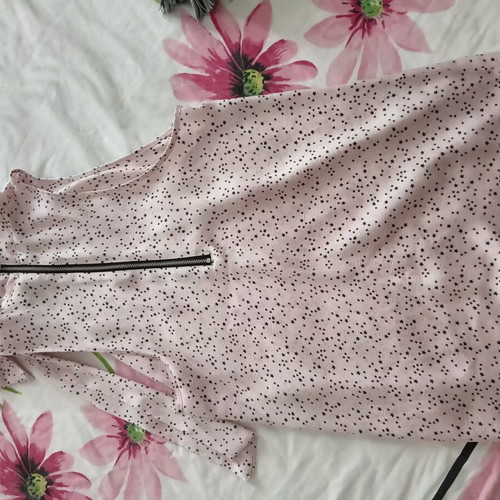 H&M women's blouse, small, pink and black