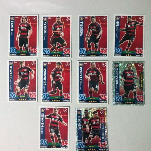 Match Attax 2015/16 Bayer Leverkusen set 10 cards like new