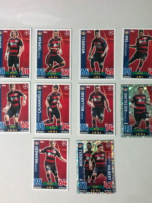 Match Attax 2015/16 Bayer Leverkusen set 10 cards like new