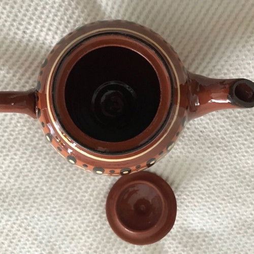 Ceramic teapot like new, handmade, folk art, Balkan style