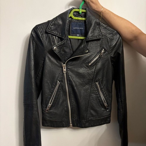 American Eagle leather jacket used with signs of wear
