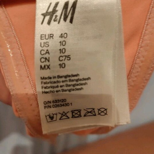 Strapless swimsuit H&M orange like new, size L